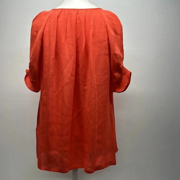 Joie Blouse Top Shirt Short Sleeve V-Neck Tie Bow Pure Silk Chiffon Size Medium - Picture 6 of 12